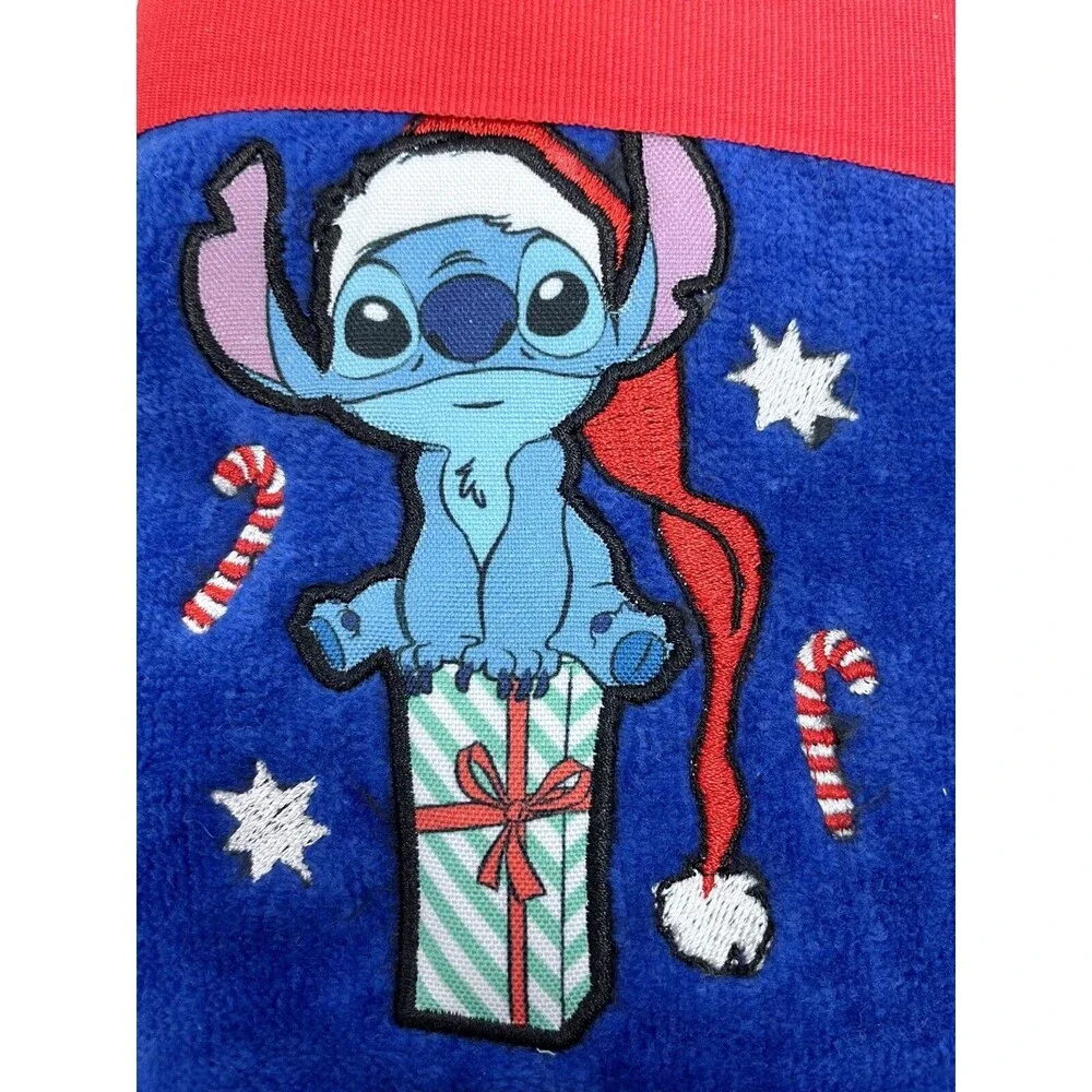 Lilo Santa Stitch Blue Present Candy Cane 2pk Hand Towels Christmas‎ Holiday
